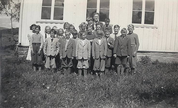 Klassebilde ved Sorte Skole ca 1950
